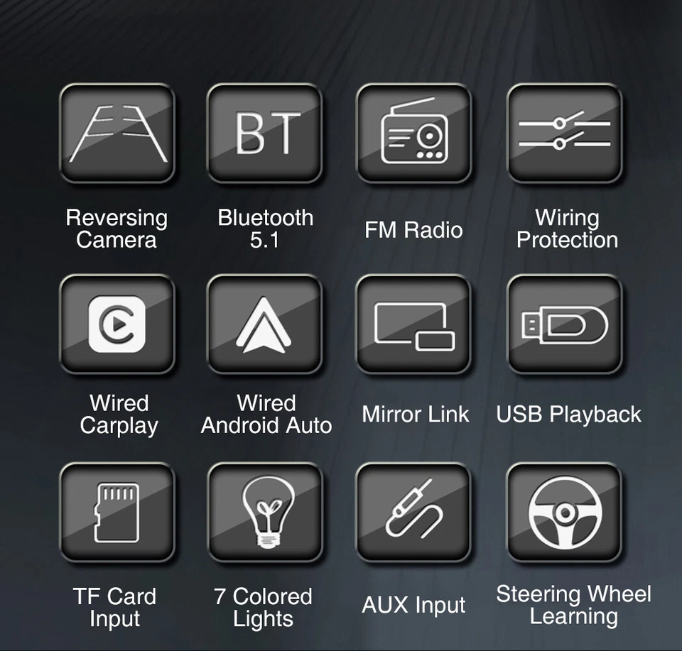 7" 2DIN Car Stereo Radio Apple Carplay Android Auto Touch Screen AUX with Camera - Image 3 of 4