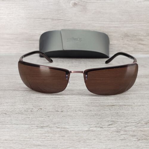 Silhouette Rimless Sunglasses 8597 40 Copper Brown Titanium Great Condition - Picture 1 of 12