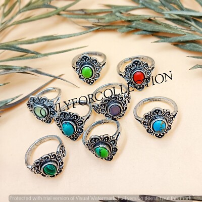 Turquoise Mix Gemstone 925 Sterling Silver Plated Wholesale Lot