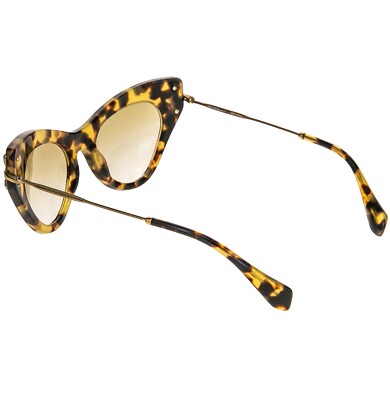MIU MIU Glow 04P Brown Havana Crystal Jewel Strass Cat Eye  display picture 1