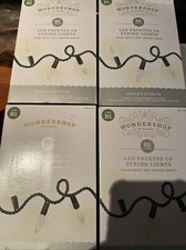 1 Lot of 4 Boxes Wondershop Item B1 60 LED Faceted C6 String Lights Warm White