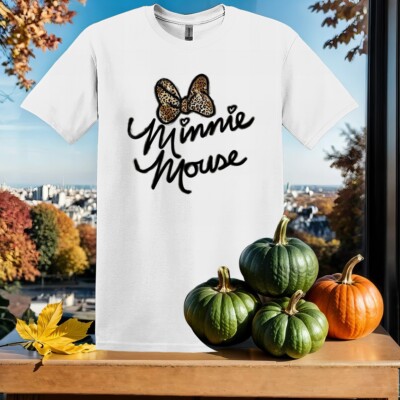 Disney Minnie Mouse Leopard T-Shirt Kinder Hoodie Herren Damen Unisex Tshirt SX11