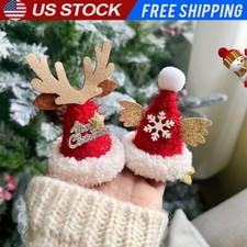 Women Girl Christmas Hat Hair Clips Sequin Xmas Hat Hair Barrettes Headwear Gift