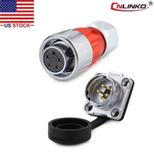 5 Pin Power Signal Connector Female Plug & Male Socket Waterproof IP67 Metal M20