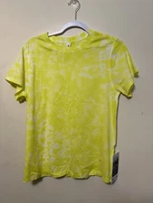 Lululemon All Your Tee Tie Dye In Lemon Yellow Size 2 Short Sleeve Gym Workout