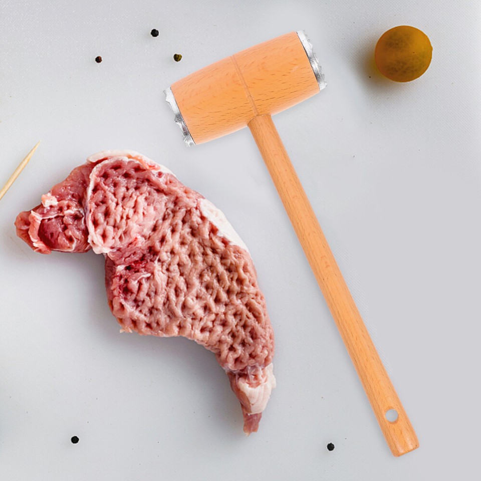 Kitchen Tenderizer Wooden Meat Mallet Meat Hammer for Steak Chicken