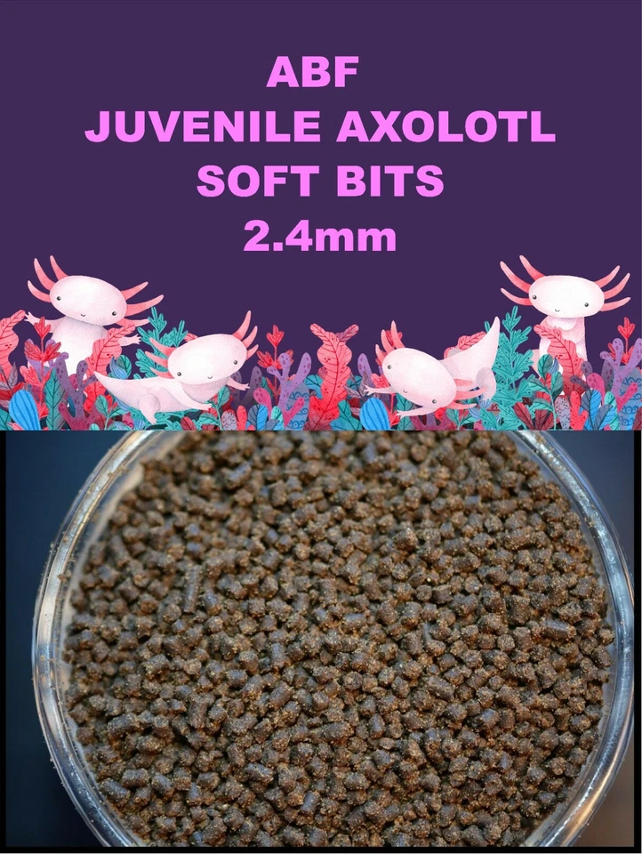 AQUATICBLENDEDFOODS ABF JUVENILE AXOLOTLFOOD SOFT PELLETS 2.4mm,Salamander,Frog,Newts,ABF282