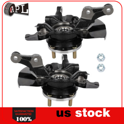 2X Front Steering Knuckles & Wheel Hub Bearings For Hyundai Accent 2006-2011