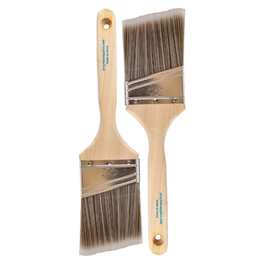 2-Pack - 3" Angle Brushes for All Latex and Oil Paints & Stains