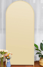 NEW Irenare Arch Backdrop Cover Spandex Fit Round Top Backdrop Beige