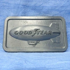 Goodyear Blimp Promo Belt Buckle Sports Vtg 70s Goodyear Tire Rubber Co  .TWY355