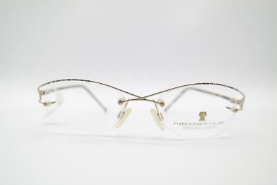 Vintage Neostyle 551 728 Gold Black Brown Half-Frame Glasses Eyeglass Frame NOS