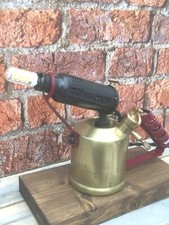 BLOW TORCH LAMP. Solid wood Base-90%energy saving bulb-Braided black cord-switch