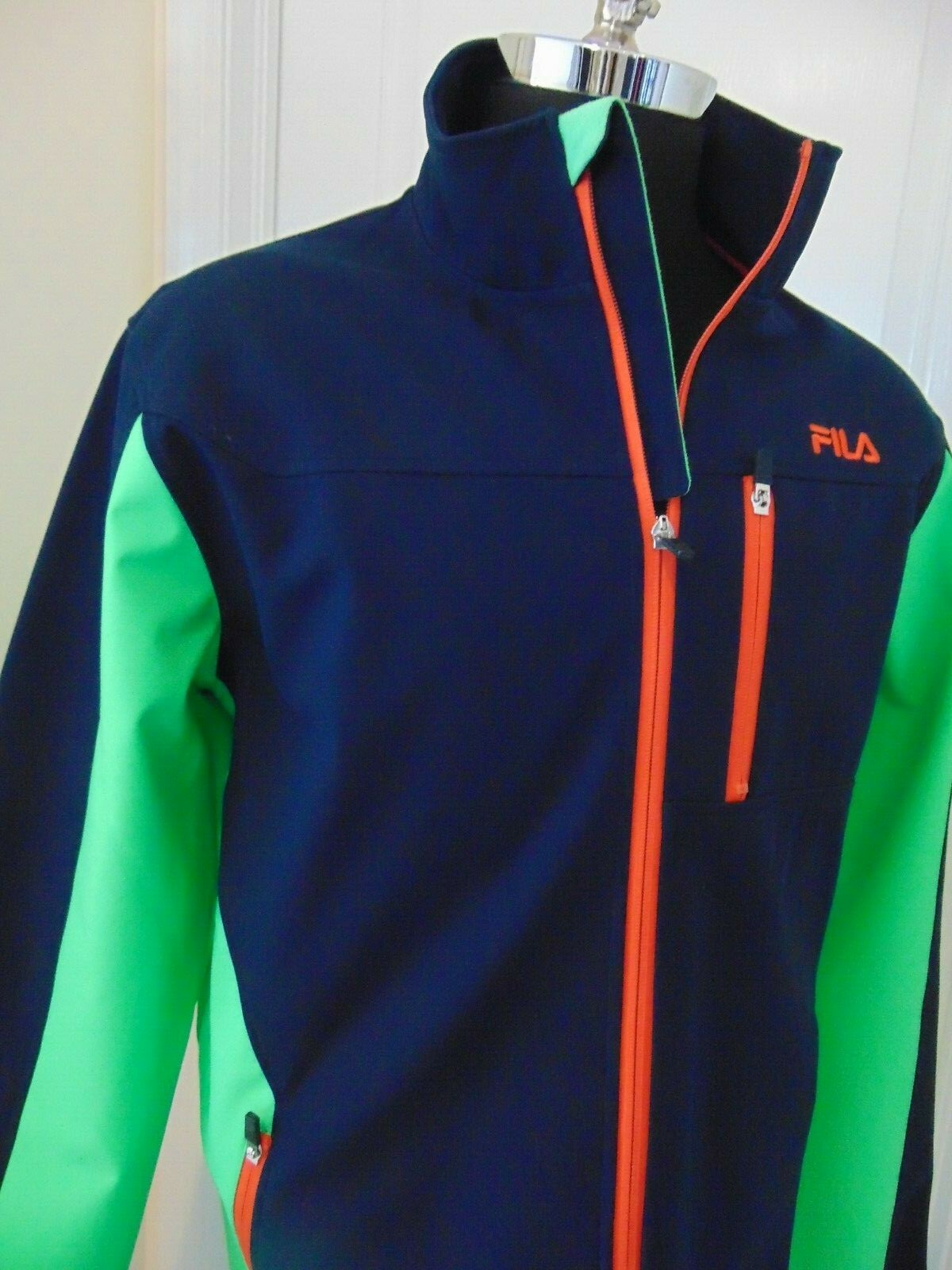 GIACCA FILA Large NEON COLOR BLOCK POLISPANDEX IDROREPELLENTE RIFLETTENTE SHOWY