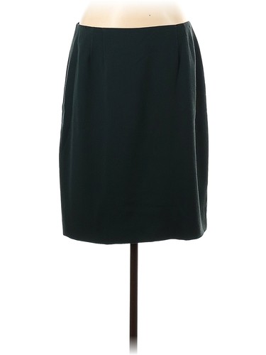Jupe Crayon Droite En Soie Linda Allard Pour Ellen Tracy, Taille 10, Vert