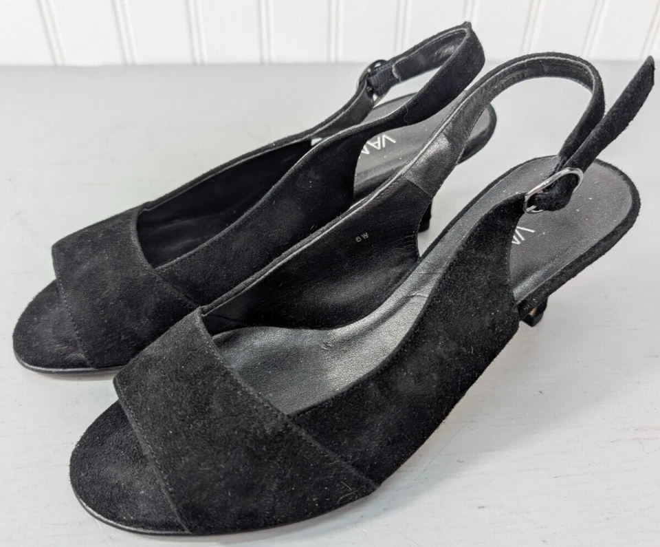 Vaneli Maena Sandal Womens 6W Black Suede Leather Slides Formal with Box - Image 3 of 4