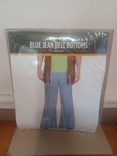 Blue Jean Bell Bottoms Groovy 60's Hippie Fancy Dress Up Halloween Adult Costume