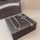 <!--F#f_0-->Chrome Hearts Cross Key Pendant Unisex 925 Silver Necklace Rock Punk Chain New<!--F/-->