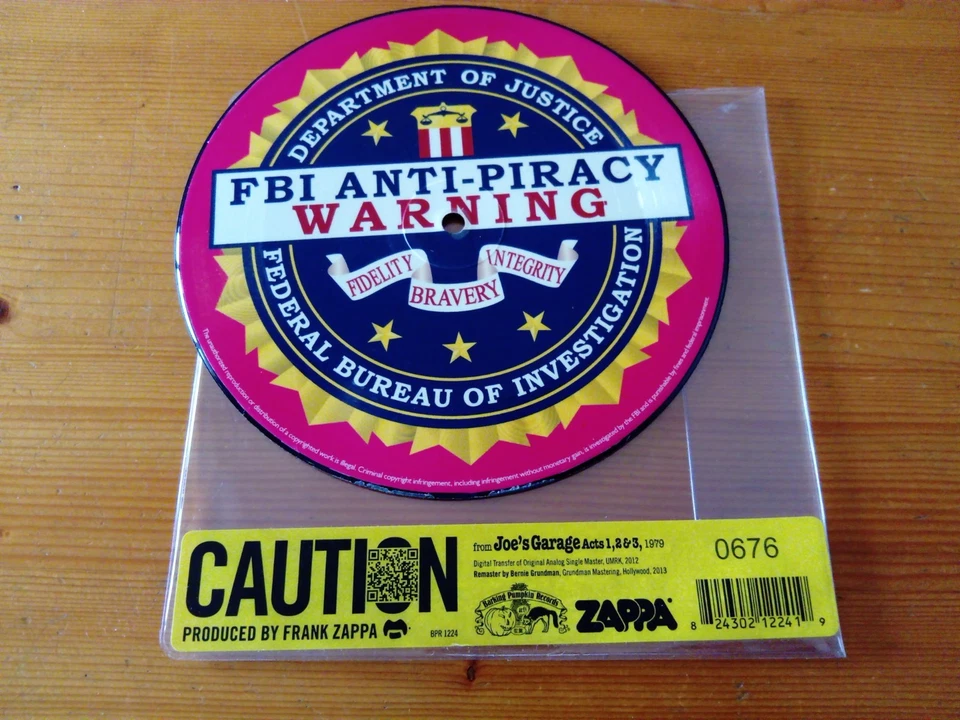Frank Zappa Joe's Garage Limited Numbered Vinyl 7" PICTURE DISC (Reissue/RSD) - Image 4 of 4
