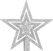 Image of VEYLIN Christmas Tree Topper,20CM Gold Glittered Star Christmas Tree Topper Sta