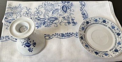 Vintage-Set  Zwiebelmuster'' - Porzellan & Glas (Kahla/Triptis/Lauscha)