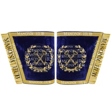 Masonic Grand Lodge Treasurer Cuffs Set – Hand Embroidered Gold Bullion