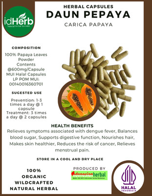 [idHerb] 100-800 Kapseln Pepayablätter Pawpaw Betik Carica Papaya WildCrafted