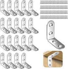 20Pcs Heavy Duty Right Angle Brackets Stainless Steel Corner Braces Shelf Metal