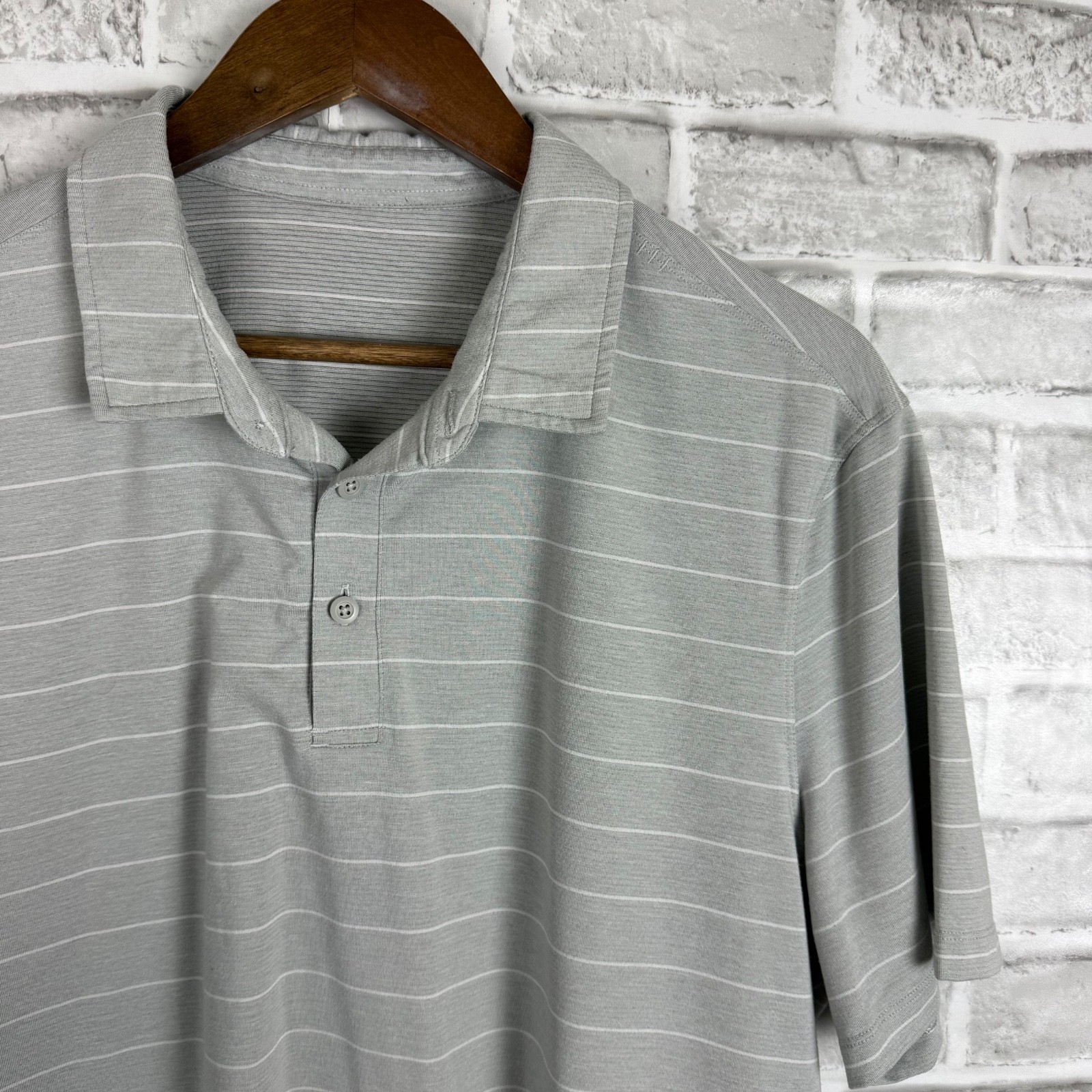 Lululemon Evolution Light Gray Striped Casual Ath… - image 1