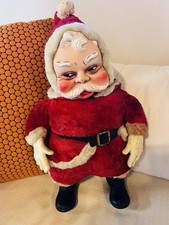 Vintage 1950s Rubber Face Plush 22" Santa Claus Doll Rushton Style