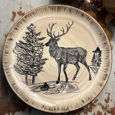 4-ELAMA 8" Salad Plates In The Majestic Elk Pattern Beautiful & Stylish 