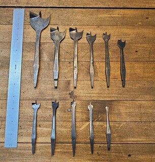 Antique Auger Brace Gouge Drill Bits • Vintage 1910s Fine Woodworking NICE! ☆USA