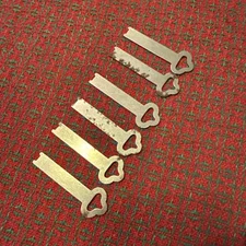 Vintage Flat Steel Key Trunk Padlock Antique Lock Box Desk Cabinet Key Blank 6pc