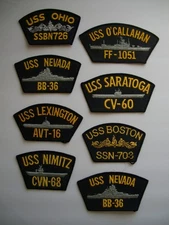 🌟 Assorted US Navy Ship Hat Patch Lot 🌟 Sew on Military Battleship USS Cap