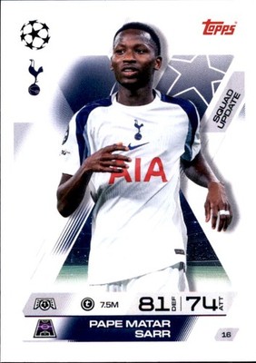 Match Attax EXTRA Champions League 16 - Pape Matar Sarr - Squad Update 2025/26