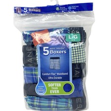 Hanes Boys' Boxers Tagless 5-Pack Cooling Comfort Flex Waistband Size L 14-16 