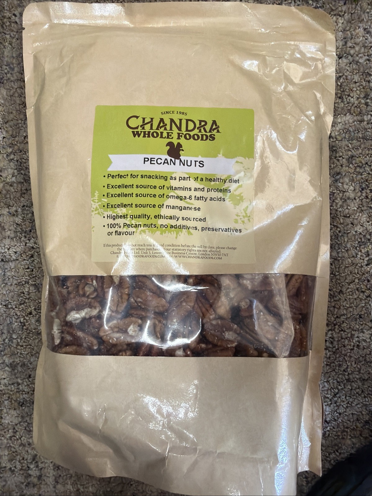 Chandra Whole Foods – Pecan Nuts 1KG - Low-GI Nut for 1 kg (Pack of 1)