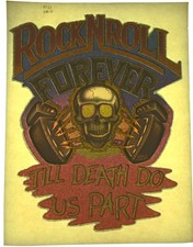 Original VINTAGE 1970s Heat Transfer Rock N Roll Iron On Graphic