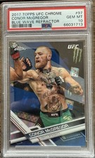 2017 Topps UFC Chrome Conor Mcgregor Blue Refractor 28/75 PSA 10 🔥