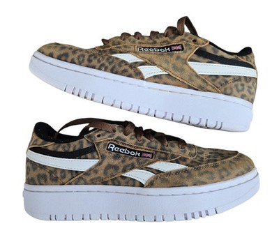 Reebok Club C Double Revenge Leopard Print - Women s Size US 7 VGUC 