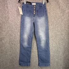 Myra Bag Women's High Waist Straight Leg Denim Pants Size 25 Blue