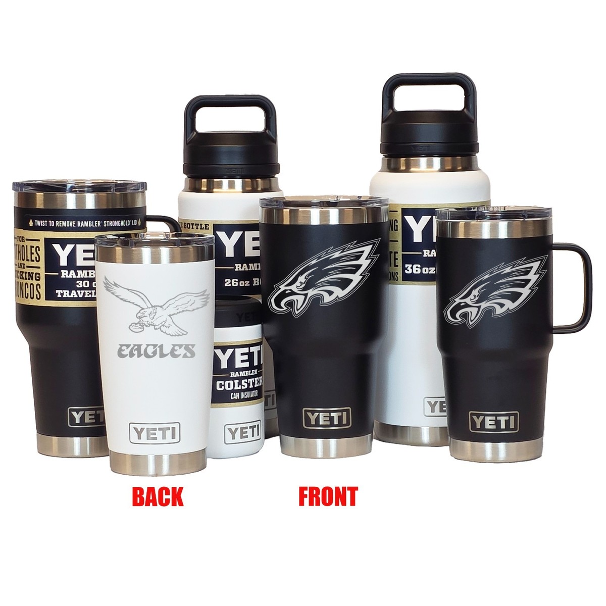 Philadelphia Eagles YETI Laser Engraved Tumblers, Mugs, Can