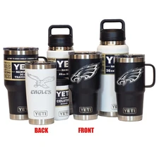 Philadelphia Eagles YETI Laser Engraved Tumblers, Mugs, Can Colsters & Bottles