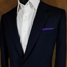 Dark Purple Single Fold Flat Top Pre-folded Pocket Square Handkerchief Insert