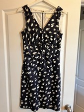 Kate Spade Dress Women's Size 4 Blue White Blaine Sheath 100% Silk Bow Abstract