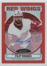 2021-22 O-Pee-Chee Platinum Retro Rainbow Red Auto Filip Hronek #R-45 Auto 03mf