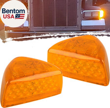 2Pcs for Peterbilt Amber Headlight LED Turn Signal Indicators Running Lights Sea