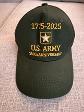 US Army 250th Anniversary Hat 1775-2025 Commemorative Green Baseball Cap NWOT