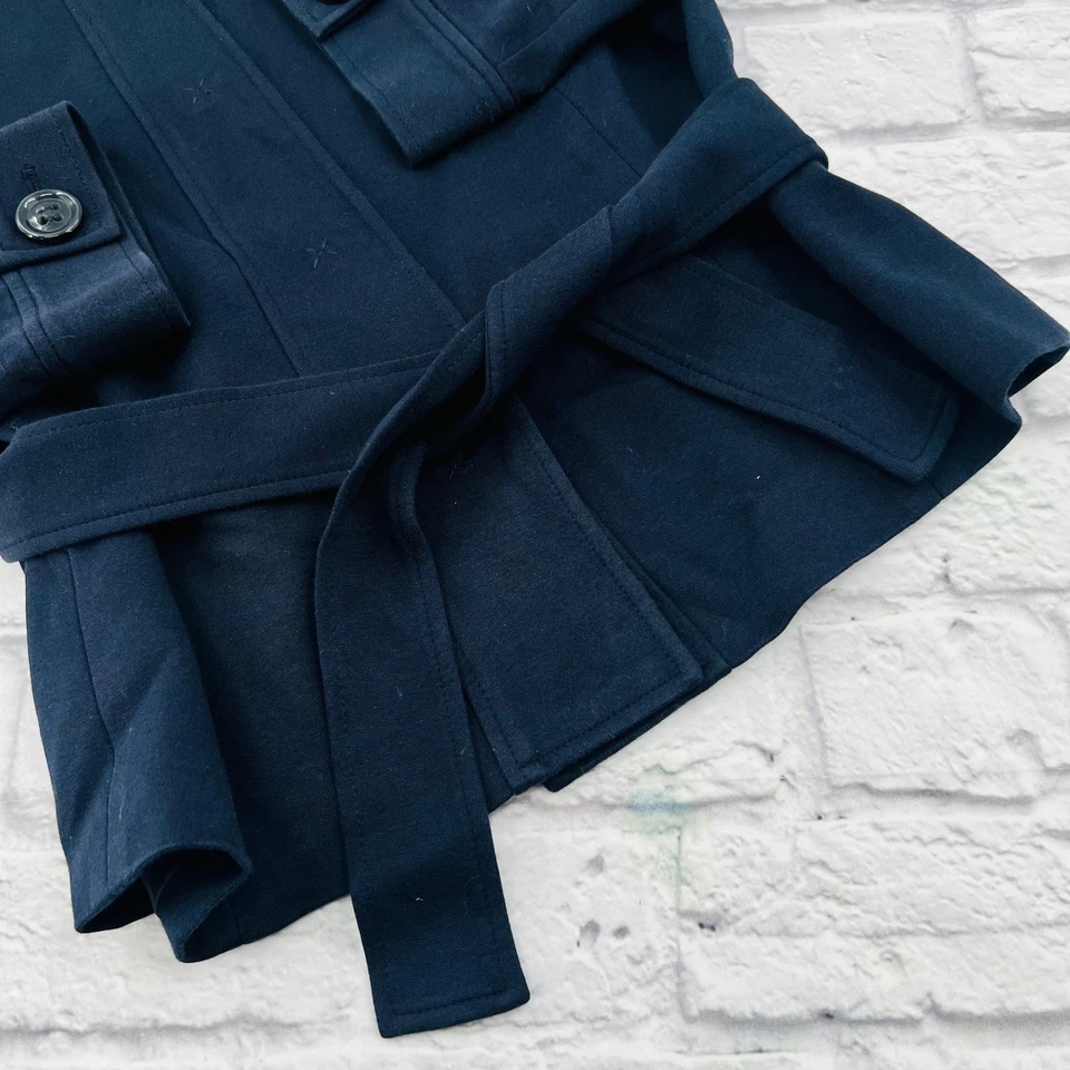 Talbots Womens Blazer Size 12 Dark Blue Belted Cardigan Jacket Elegant Stylish - Image 4 of 4