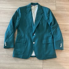 Vintage Pendleton Button Front Virgin Wool Blazer Jacket 90s USA Green Size 40